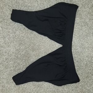 Black Deep V-Neck Swim Top